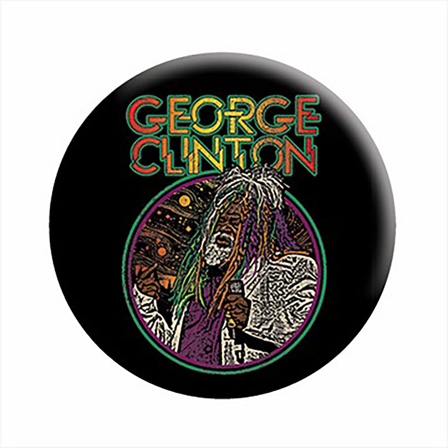 George Clinton & Parliament Funkadelic Space Graphic Button Front