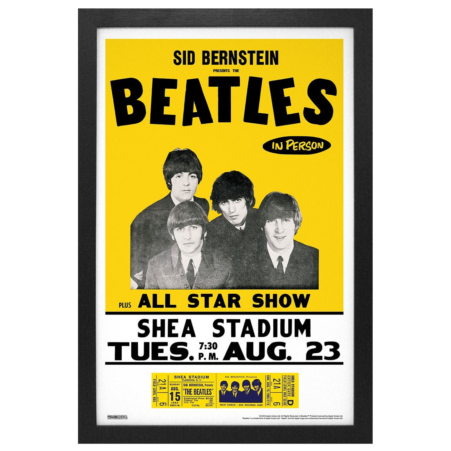 Beatles Shea Stadium Concert Framed Wall Art Front