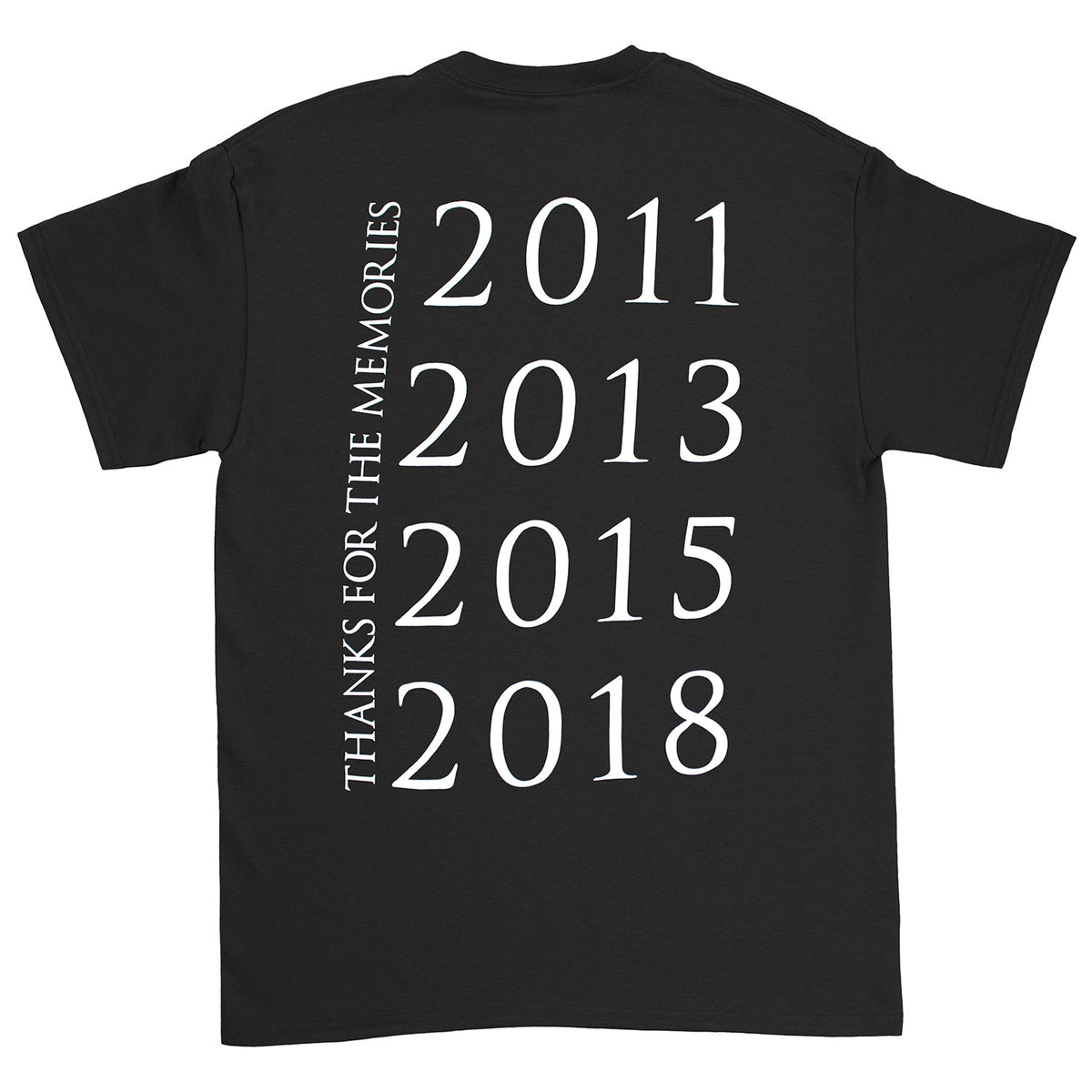 Black Veil Brides Thanks For The Memories 2011 2013 2015 2018 T-shirt Back