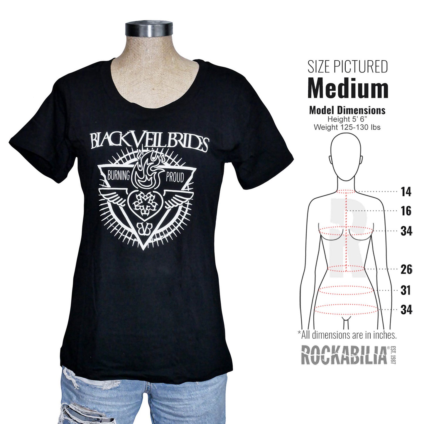 Black Veil Brides Burning Proud Junior Top Alt 3