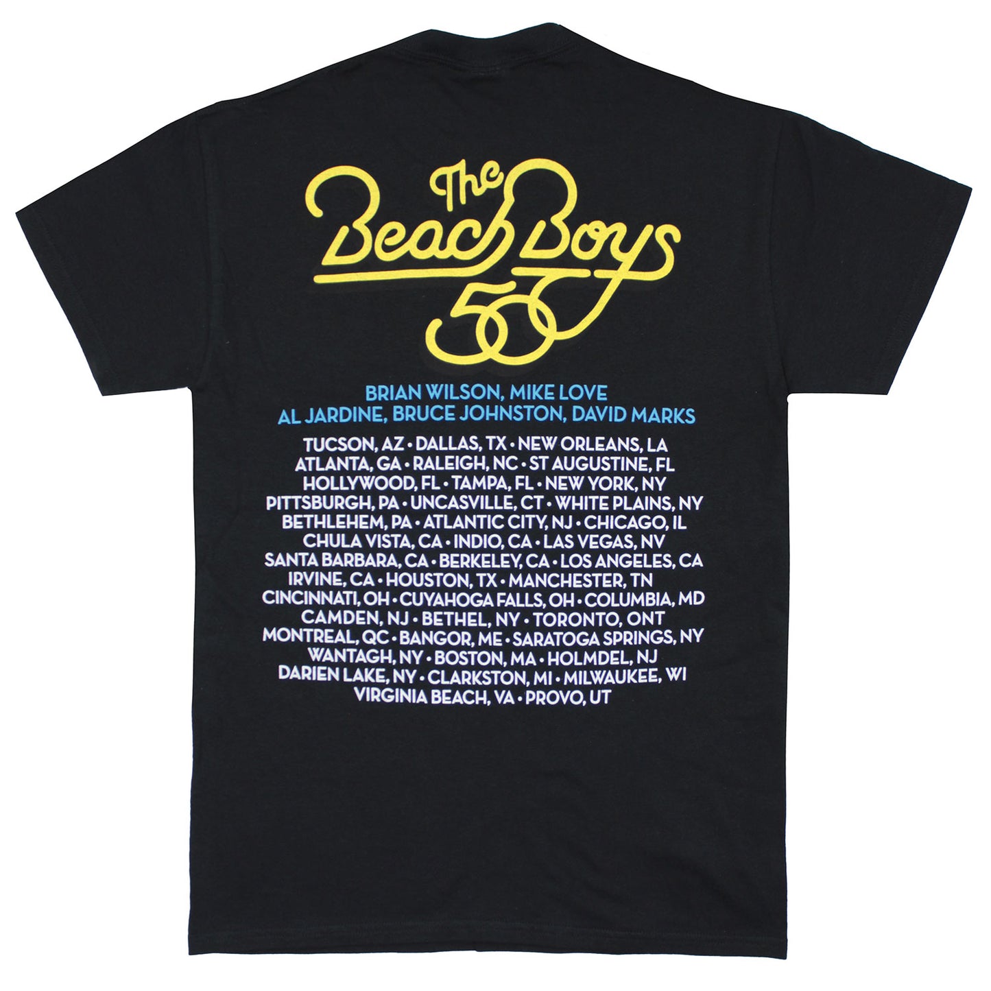 The Beach Boys 50 Tour Cities T-shirt Back
