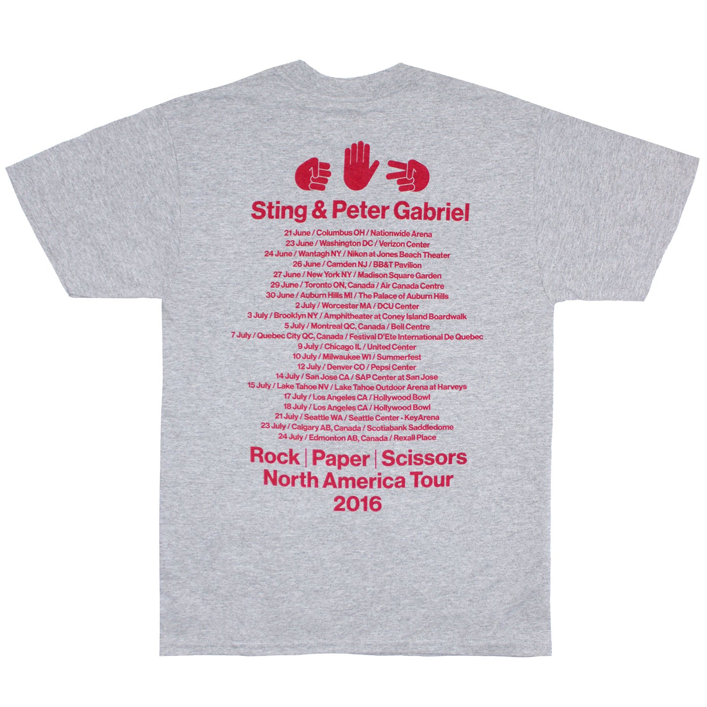 Peter Gabriel Jumbo Print Sign Language Hands Photo T-shirt Back