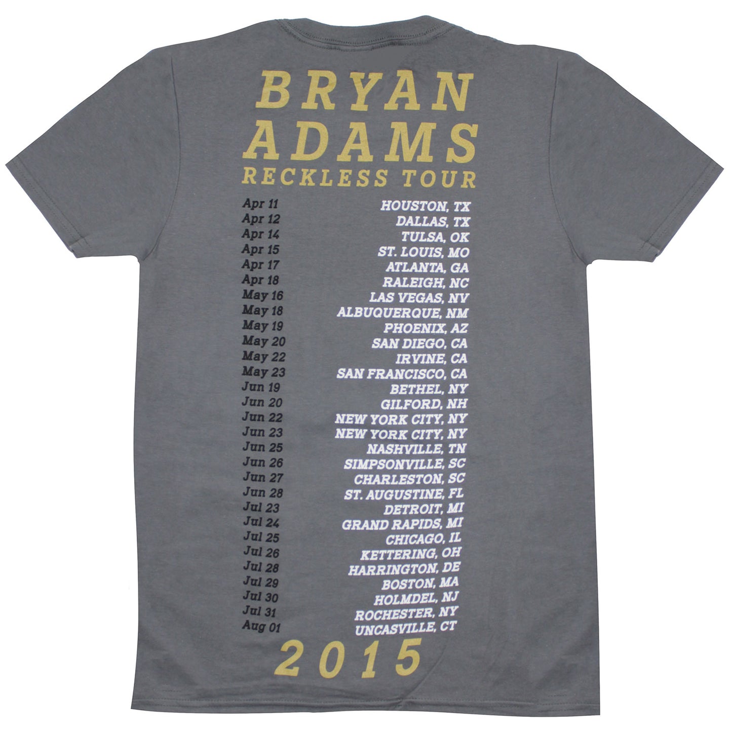 Bryan Adams Reckless 1984 - 2014 T-shirt Back