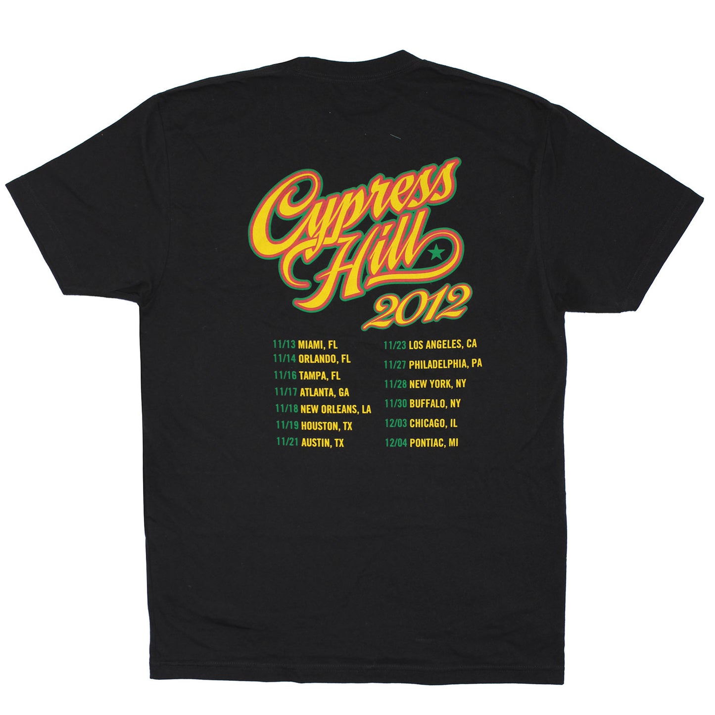 Cypress Hill 2012 Tour T-shirt Back