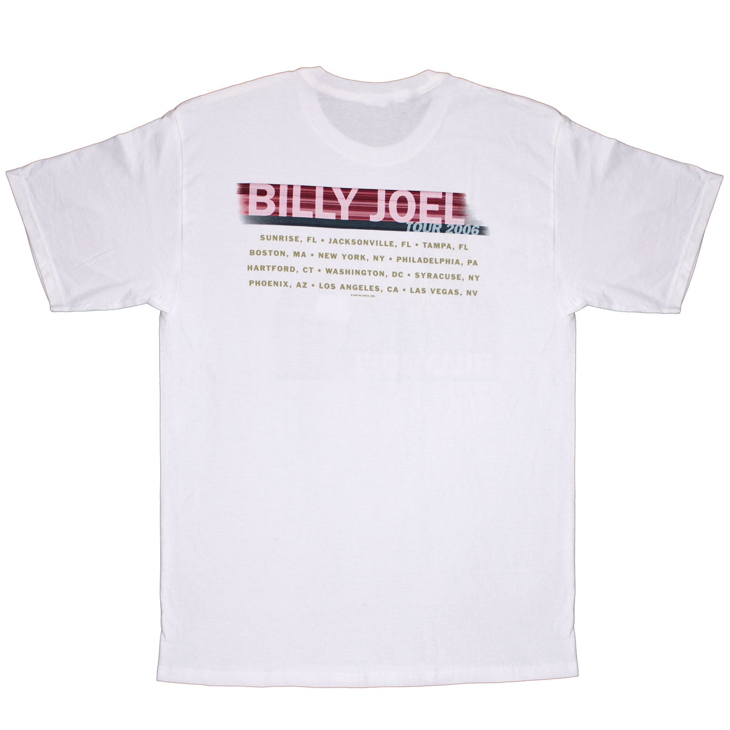 Billy Joel Tour 2006 T-shirt Back