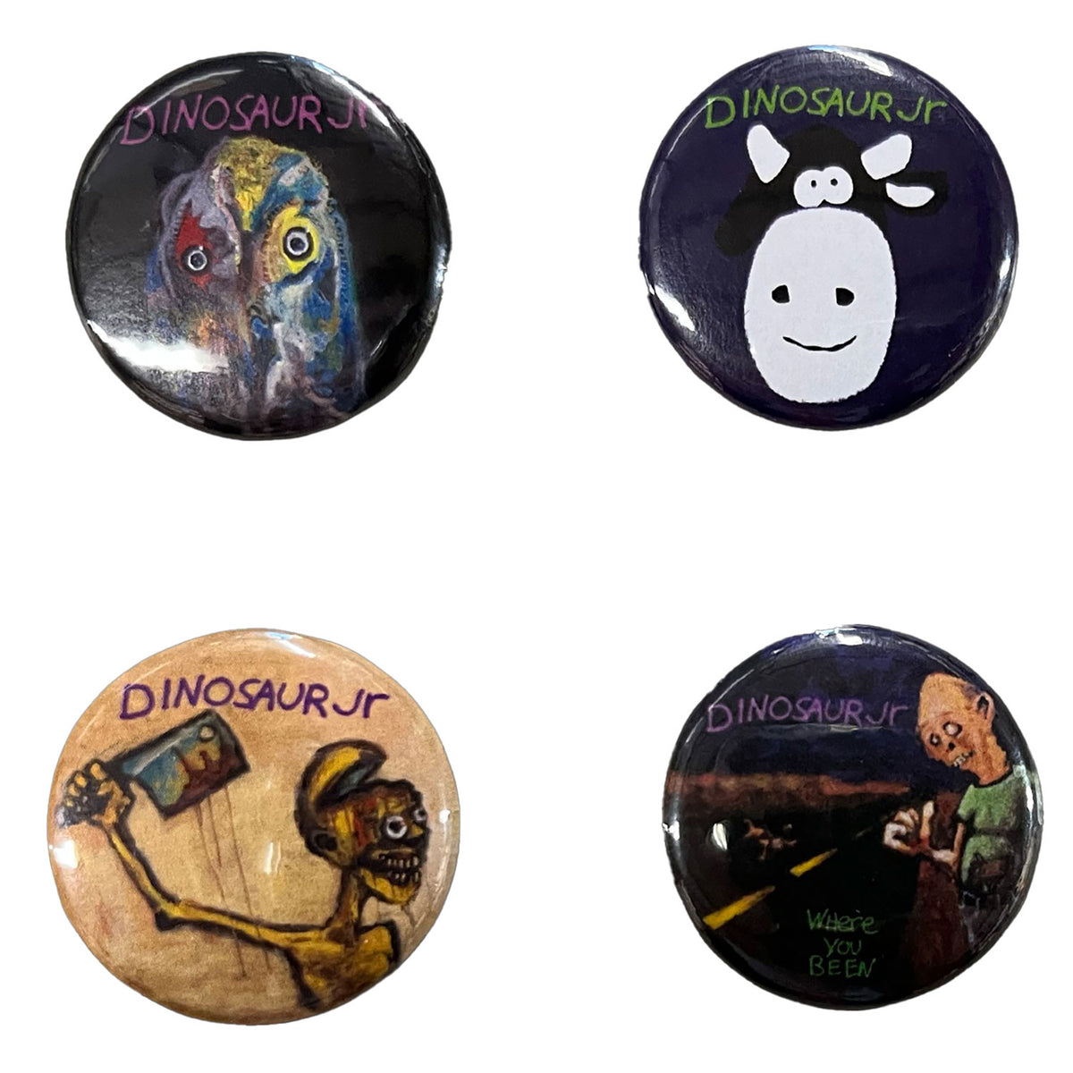 Dinosaur Jr 4 Button 2023 Set Collector Items Front