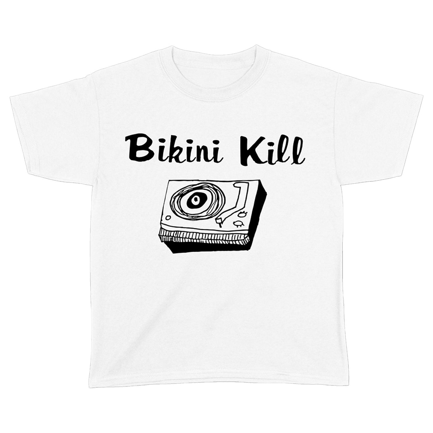 Bikini Kill Kid's Record Player T-shirt Front