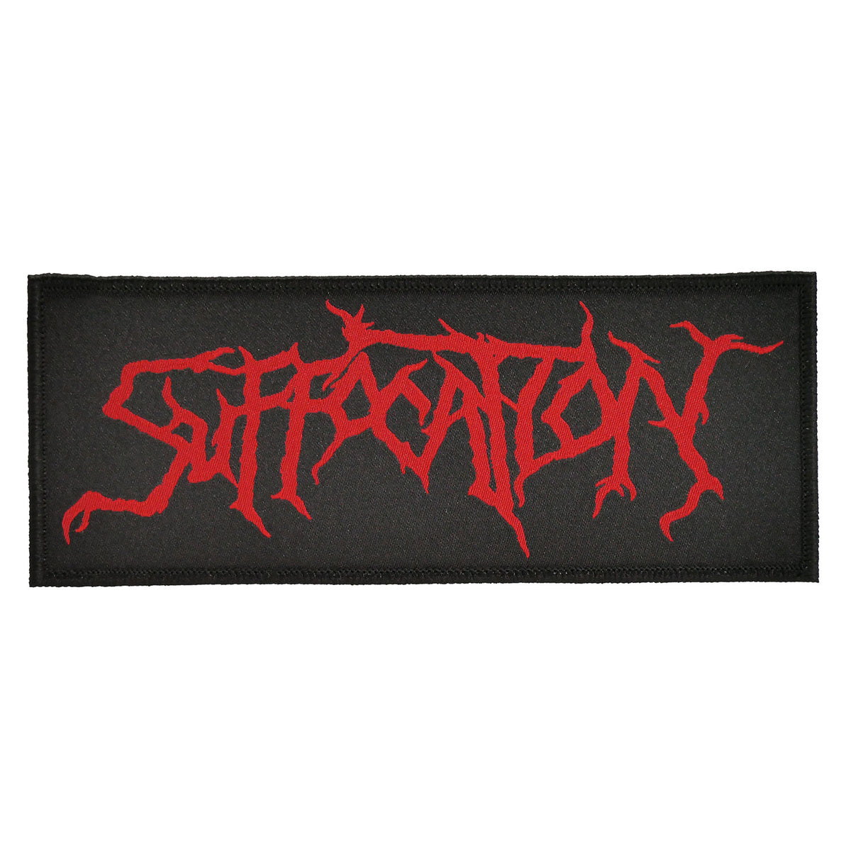 Suffocation 6" Logo red Woven Patch Front
