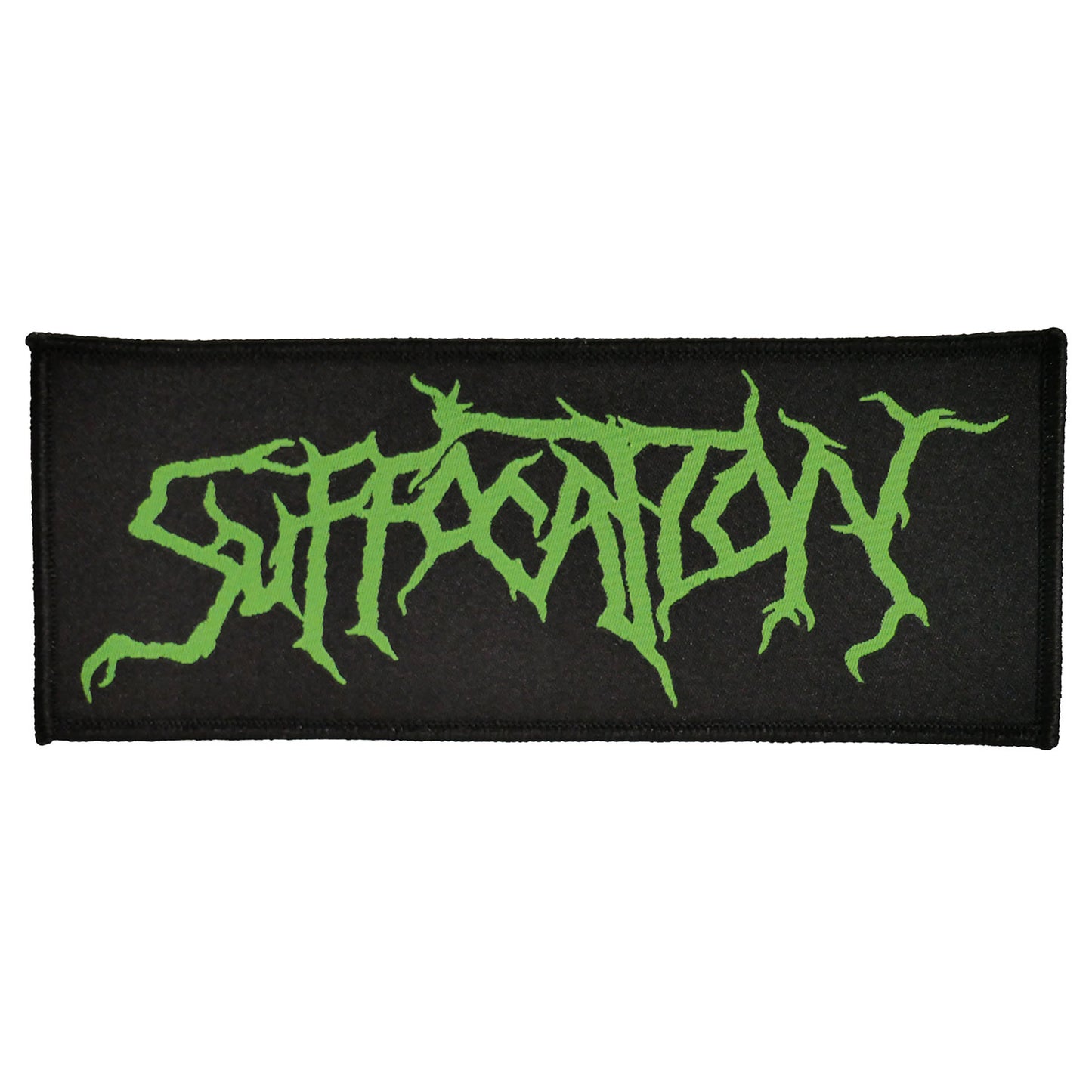 Suffocation 6" Logo green Woven Patch Front