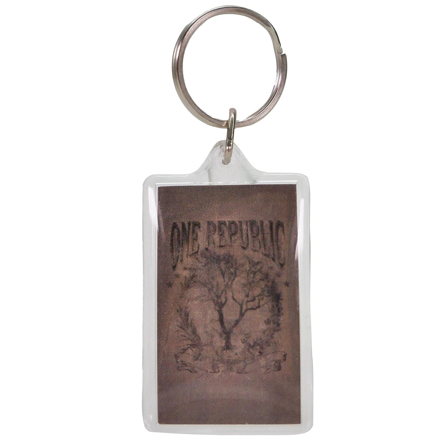 One Republic R Logo & Tree Plastic Key Chain Back
