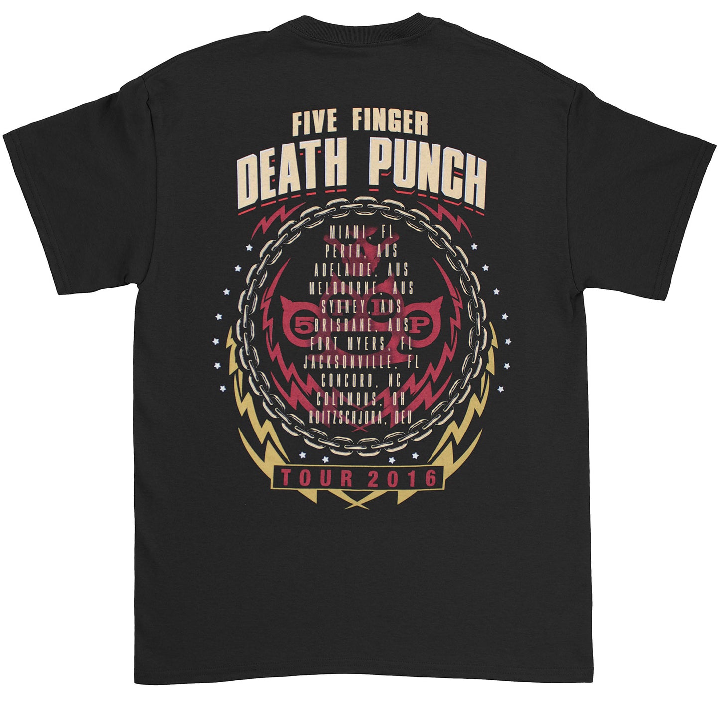 Five Finger Death Punch Got Your Six Tour 2016 T-shirt Back
