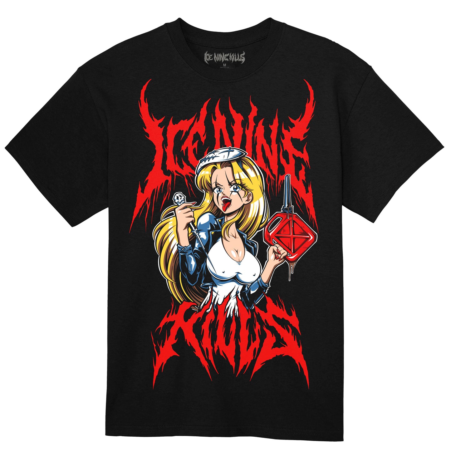 Ice Nine Kills Horror Anime Girl by JPTRONWALKER (Rockabilia Exclusive) T-shirt Front
