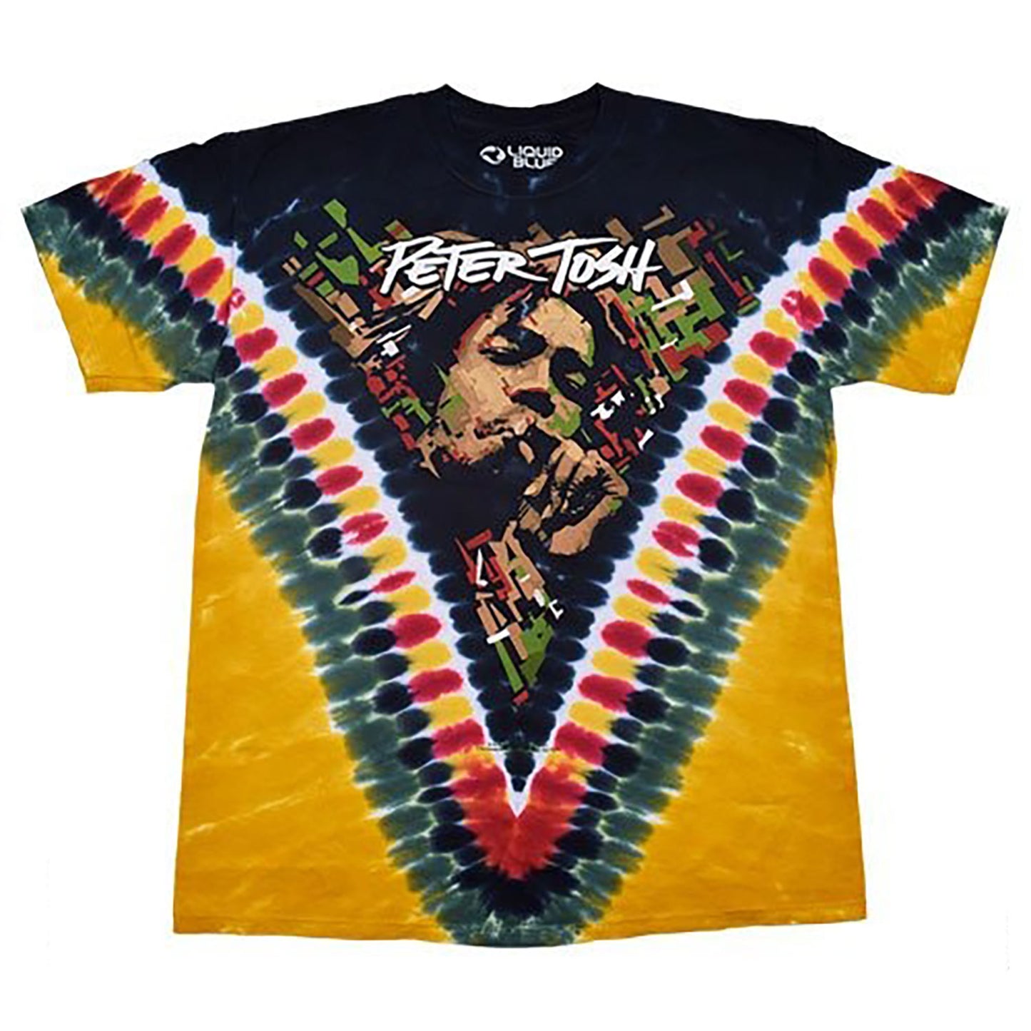 Peter Tosh Golden V Tie Dye T-shirt Front
