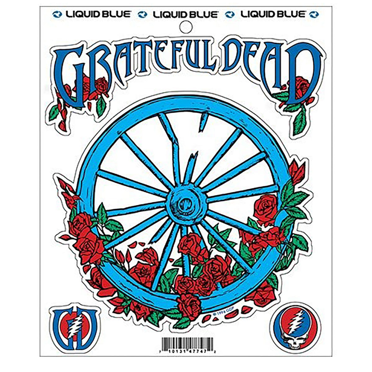 Grateful Dead Wheel And Roses Multi Sticker Set Front