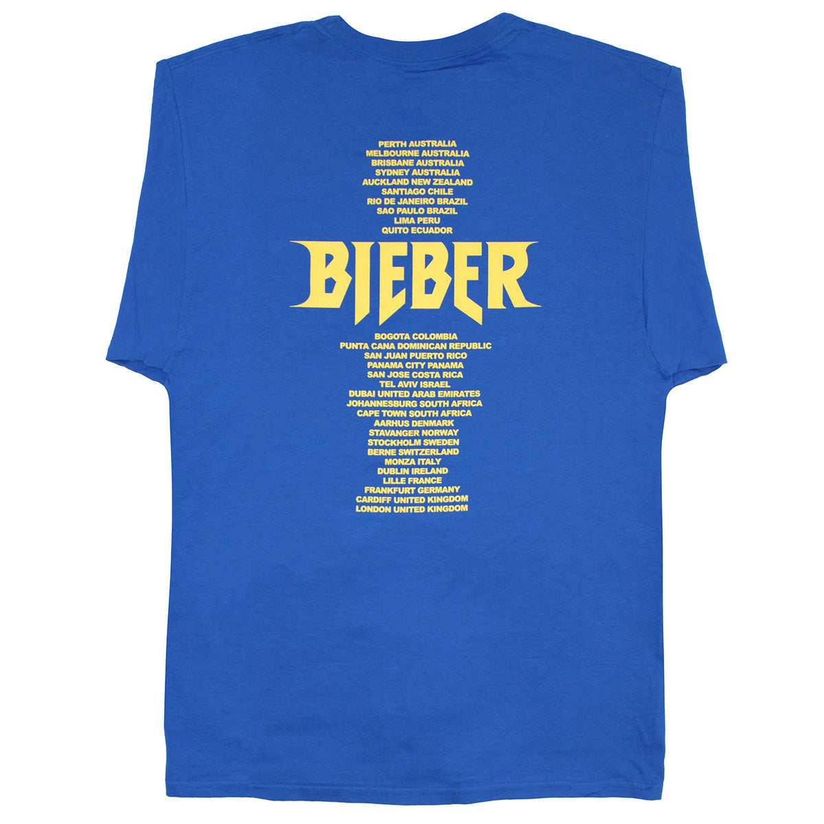 Justin Bieber Stadium Tour Perth Australia - London United Kingdom Long Sleeve Back