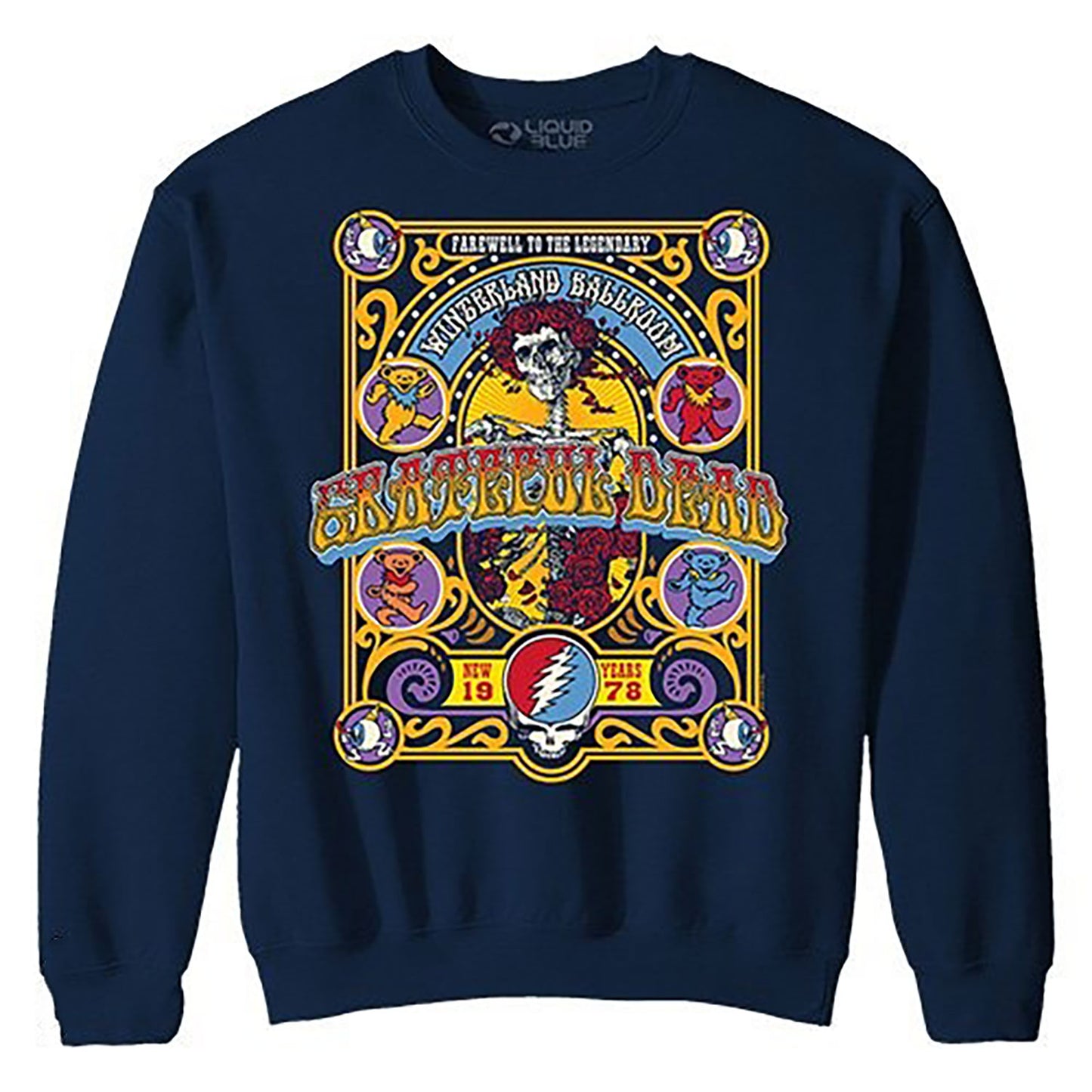 Grateful Dead Closing Of Winterland Fleece Sweatshirt Front