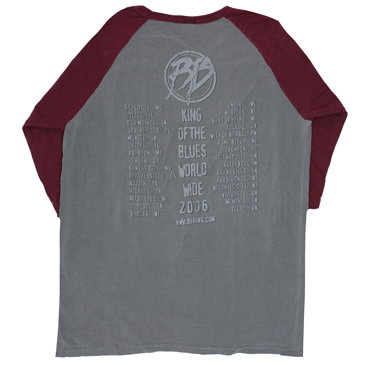 B.B. King King Of The Blues World Wide 2006 Baseball Jersey Back