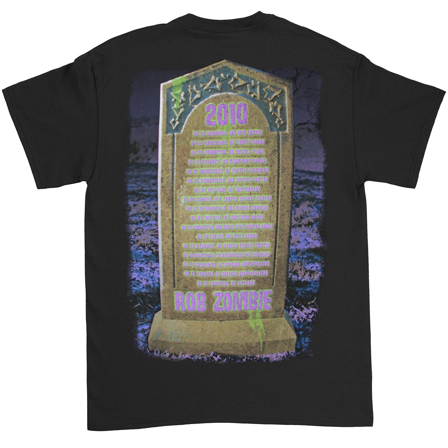 Rob Zombie Superbeast Rising 2010 Tour Info Winnipeg - Lweiston NY T-shirt