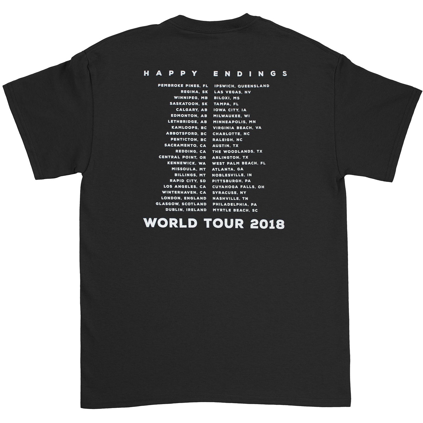 Old Dominion Happy Endings World Tour 2018 Slim Fit T-shirt Back