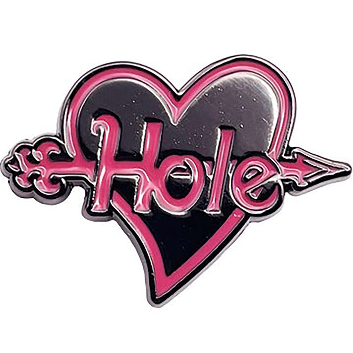 Hole Heart Logo Pewter Pin Badge Back
