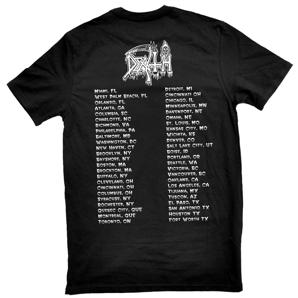 Death Spiritual Healing North American Tour - 1990 T-shirt Back