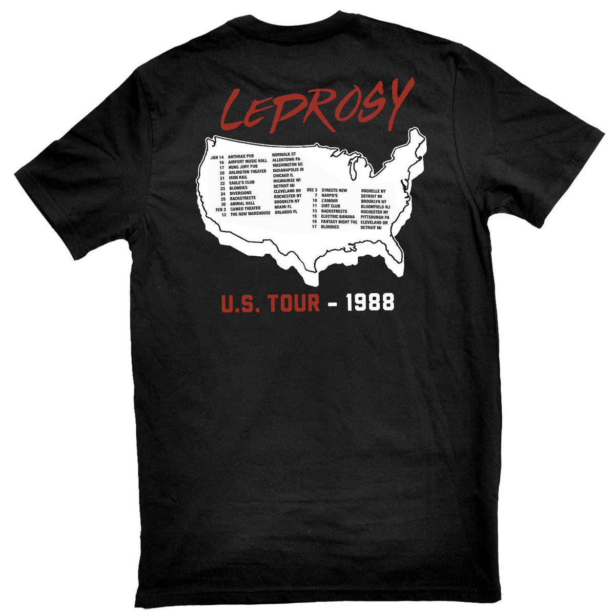 Death Leprosy US Tour - 1988 T-shirt Back