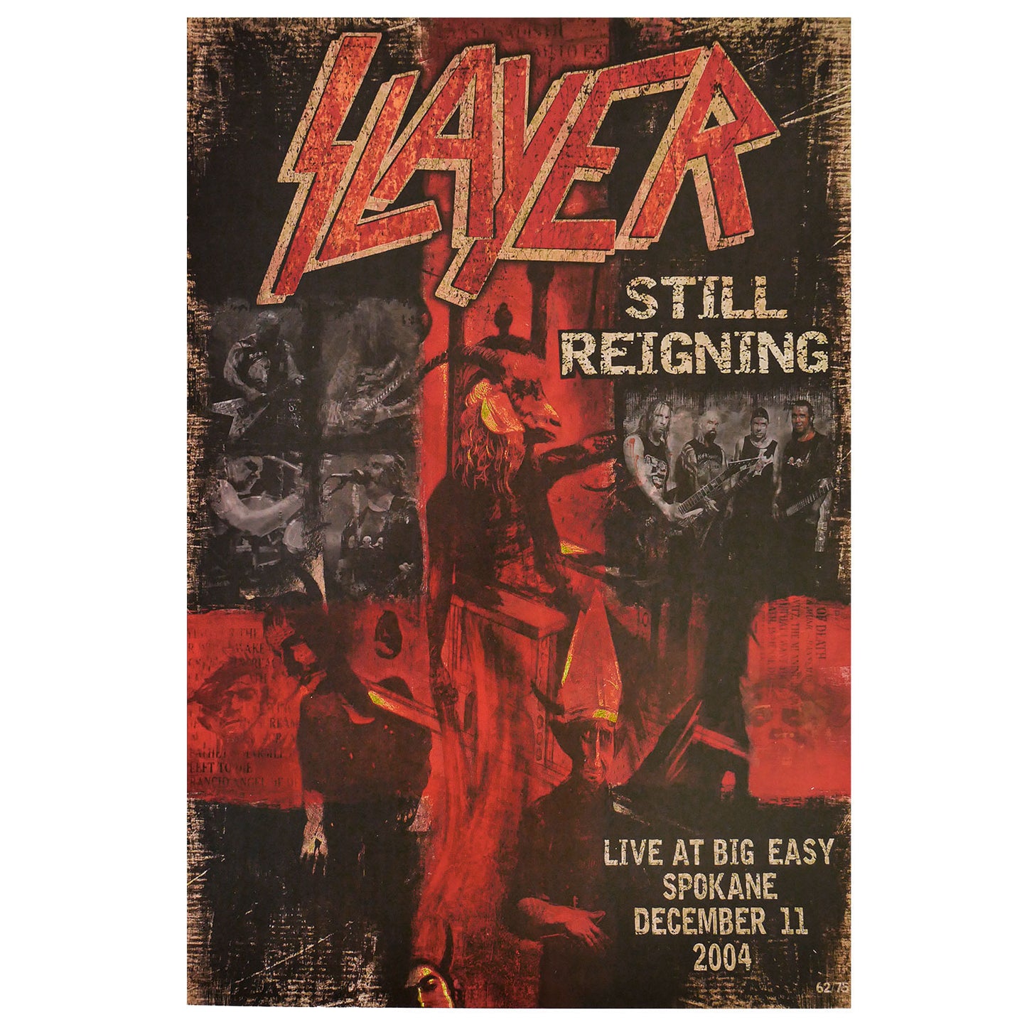 Slayer Still Reigning Spokane Concert Promo Poster Front