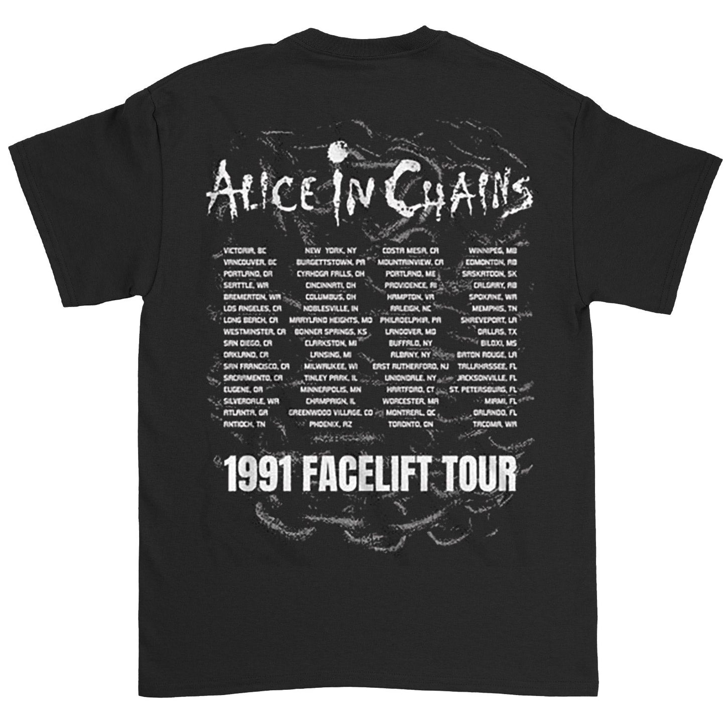 Alice In Chains Facelift Tour 91 T-shirt Back