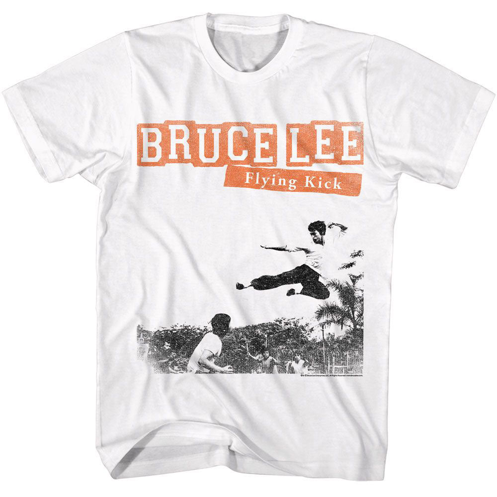 Bruce Lee Flying Kick T-shirt Front