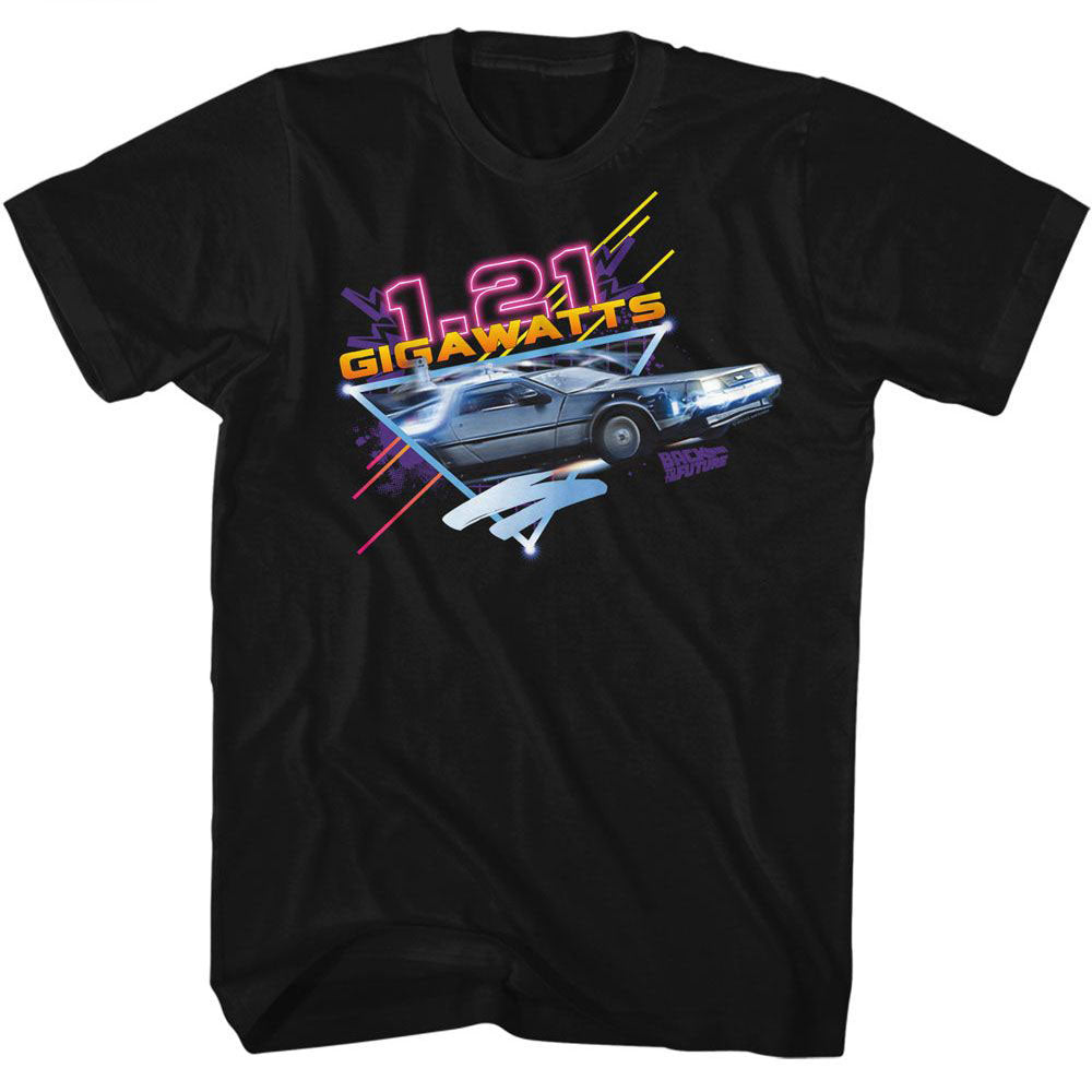 Back To The Future Bttf Neon Gigawatts T-shirt Front