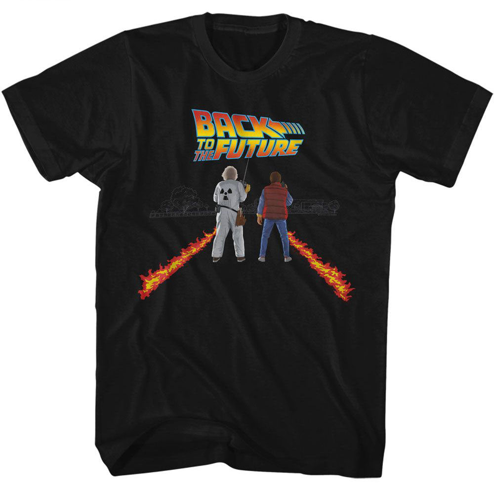 Back To The Future Bttf Fire Streaks T-shirt Front