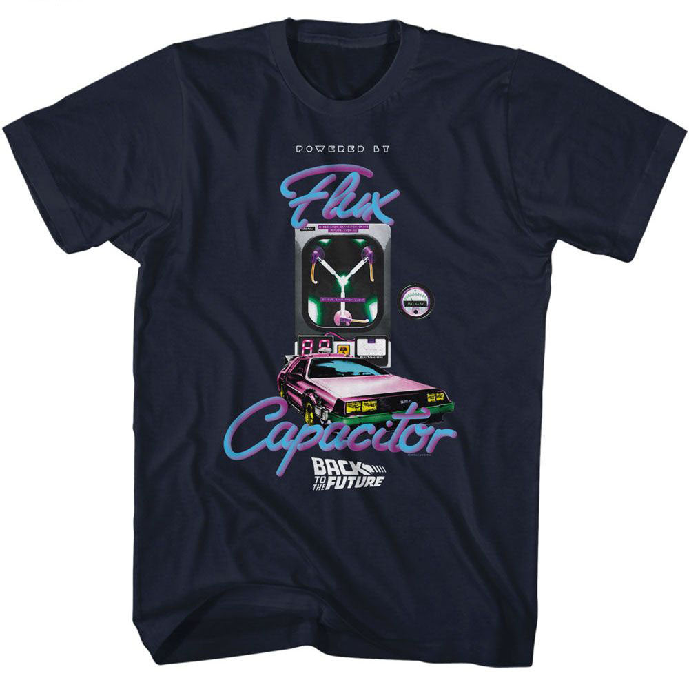 Back To The Future Bttf Powered By Flux Capacitor T-shirt Front