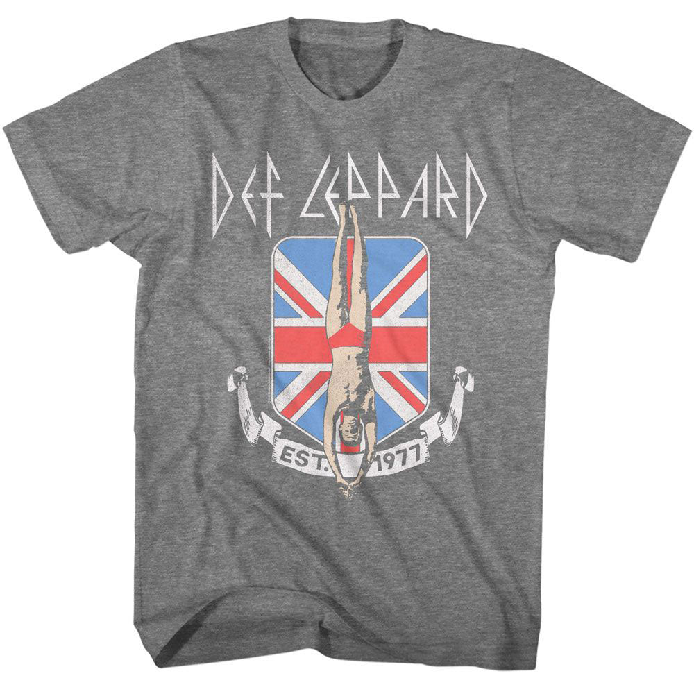 Def Leppard Diver Union Jack T-shirt Front