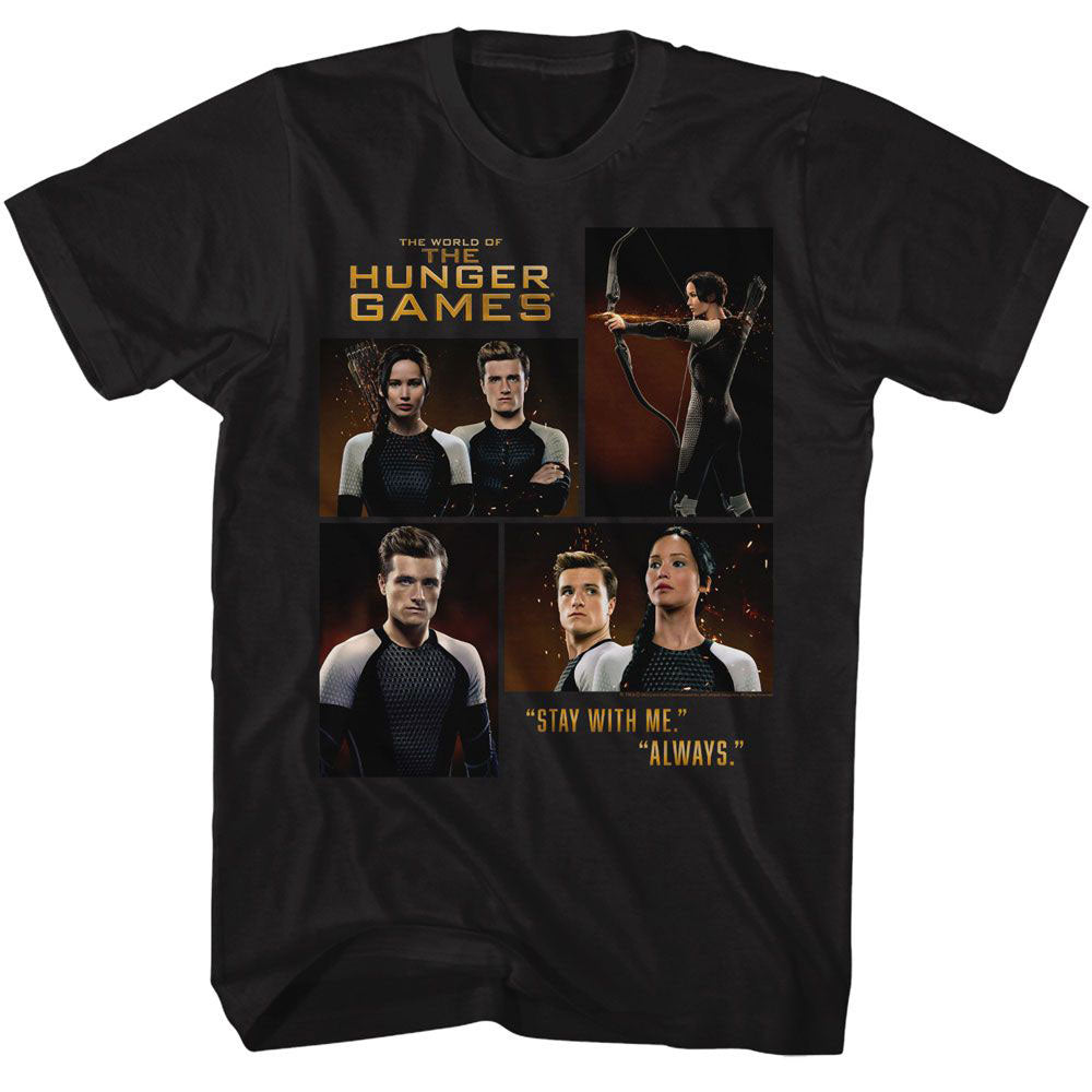 Hunger Games Katniss Peeta Four Photos T-shirt Front