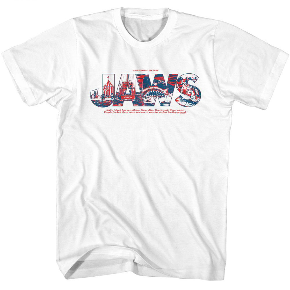 Jaws Logo With Comics T-shirt Front