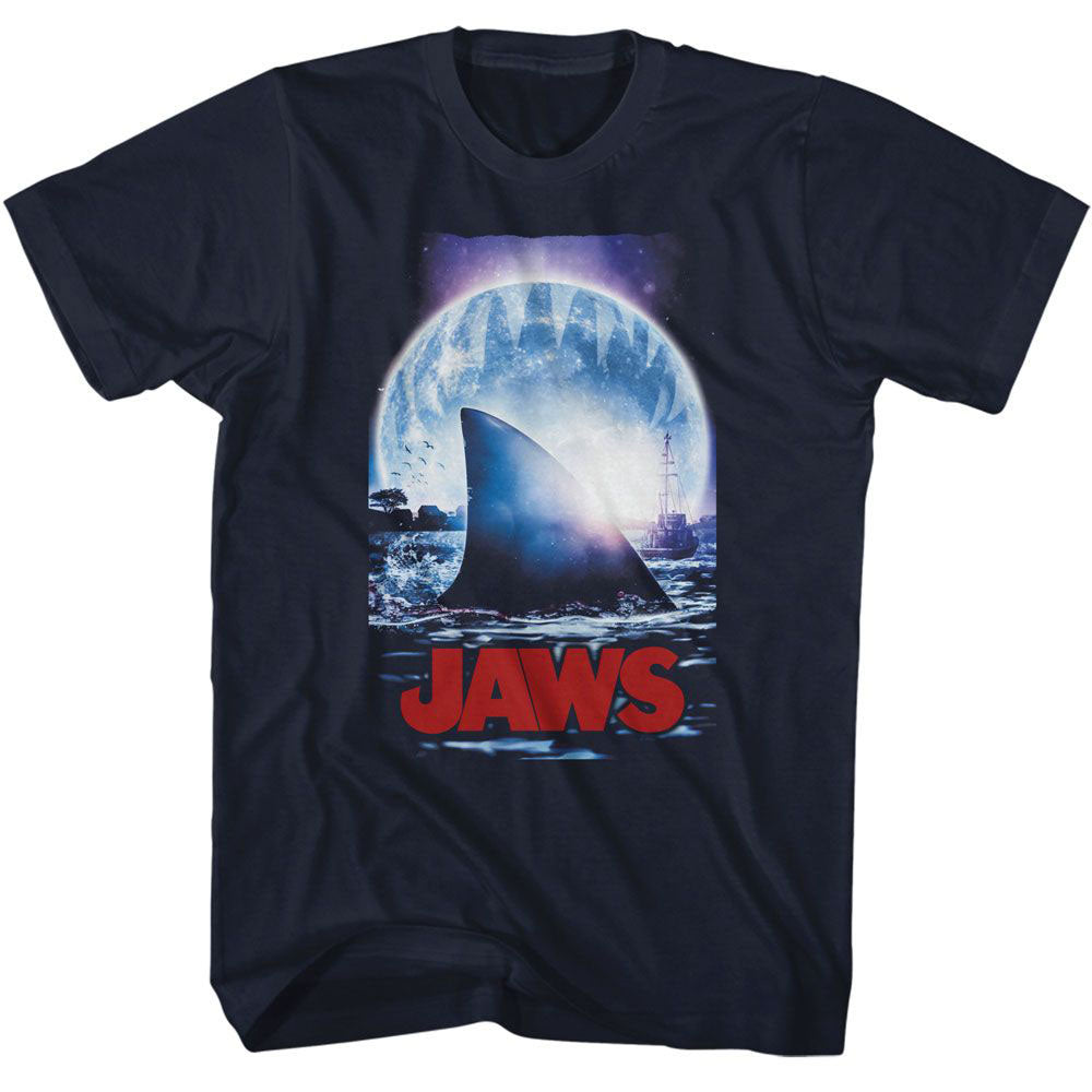 Jaws Moonlight Shark Fin T-shirt Front