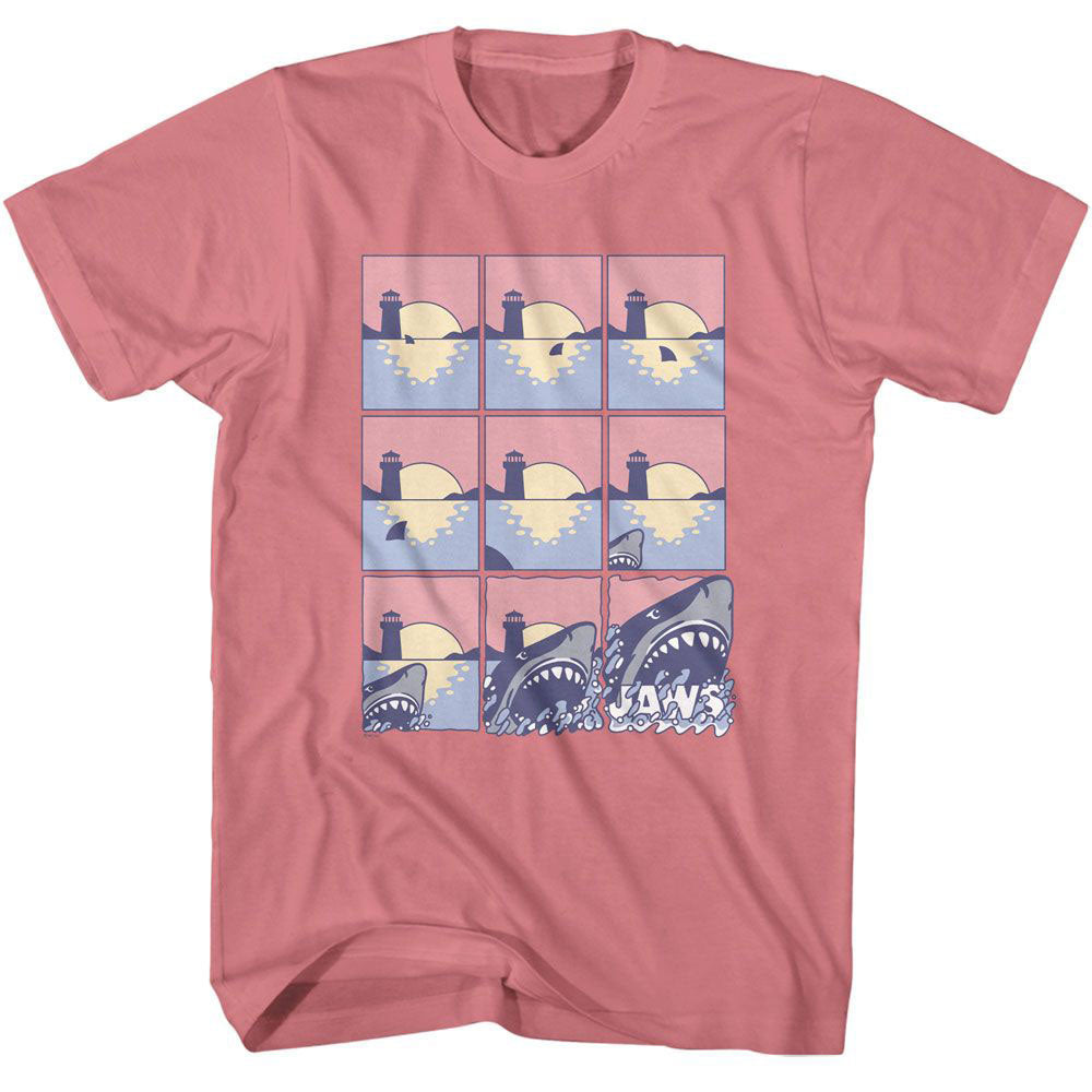 Jaws Pastel Comic Strip T-shirt Front
