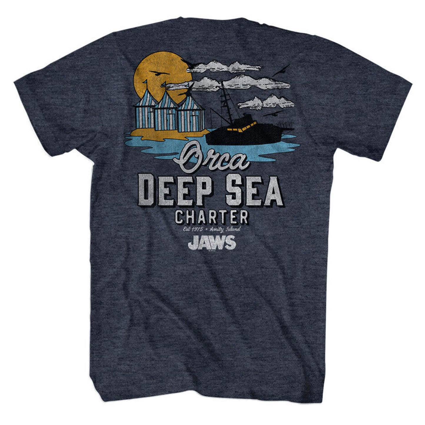 Jaws Orca Charters Illustrated T-shirt Back