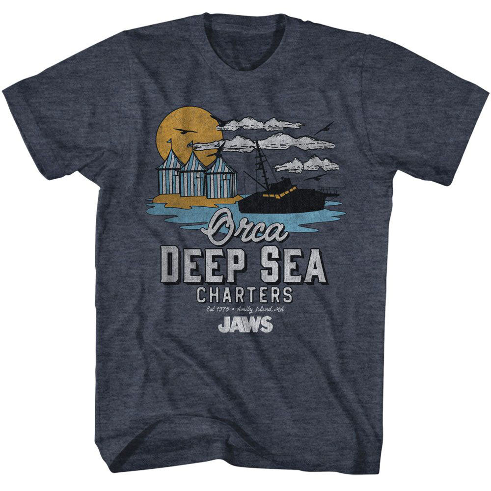 Jaws Orca Charters Illustrated T-shirt Front