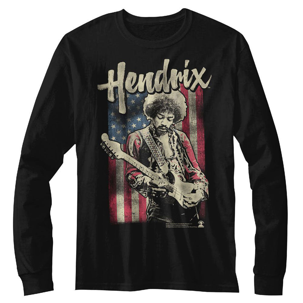 Jimi Hendrix Flag Long Sleeve Front
