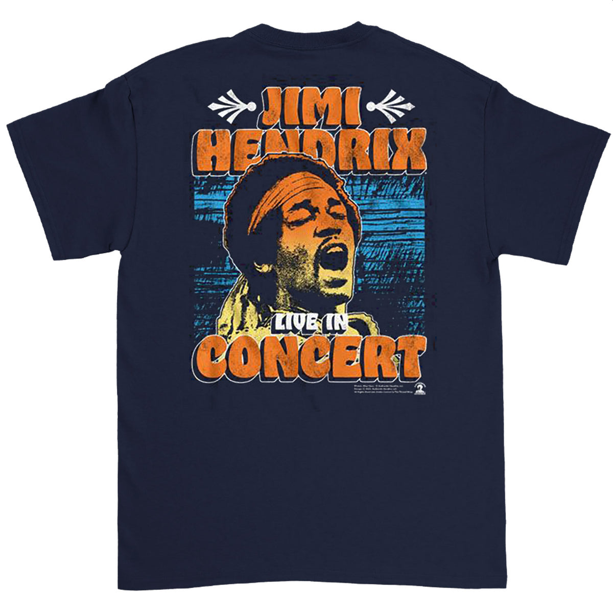 Jimi Hendrix In Concert Front And Back T-shirt Back