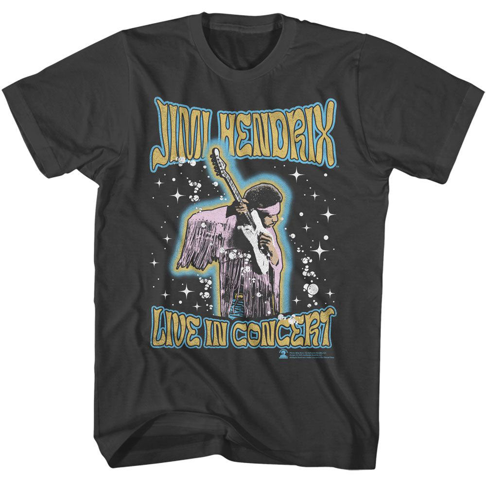 Jimi Hendrix Guitar Playing Outer Glow T-shirt Front