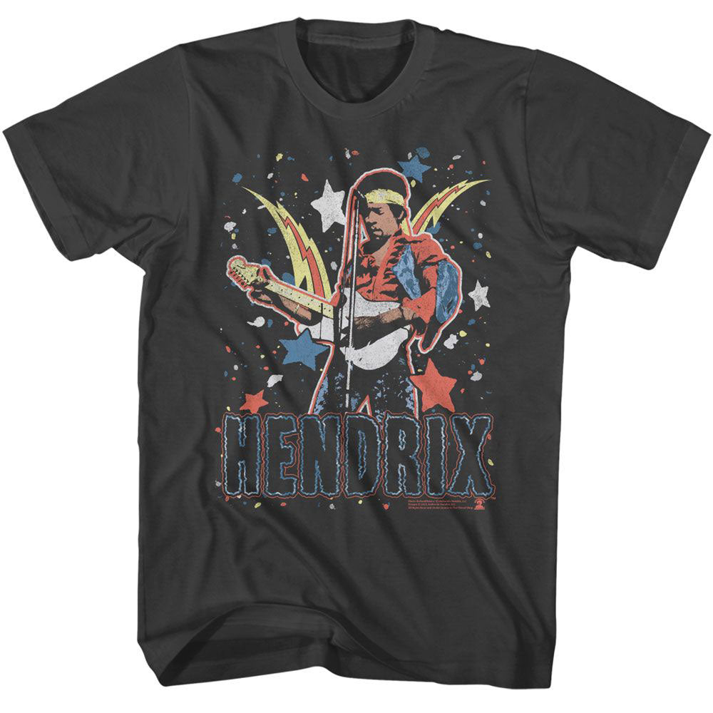 Jimi Hendrix Star Bursts T-shirt Front