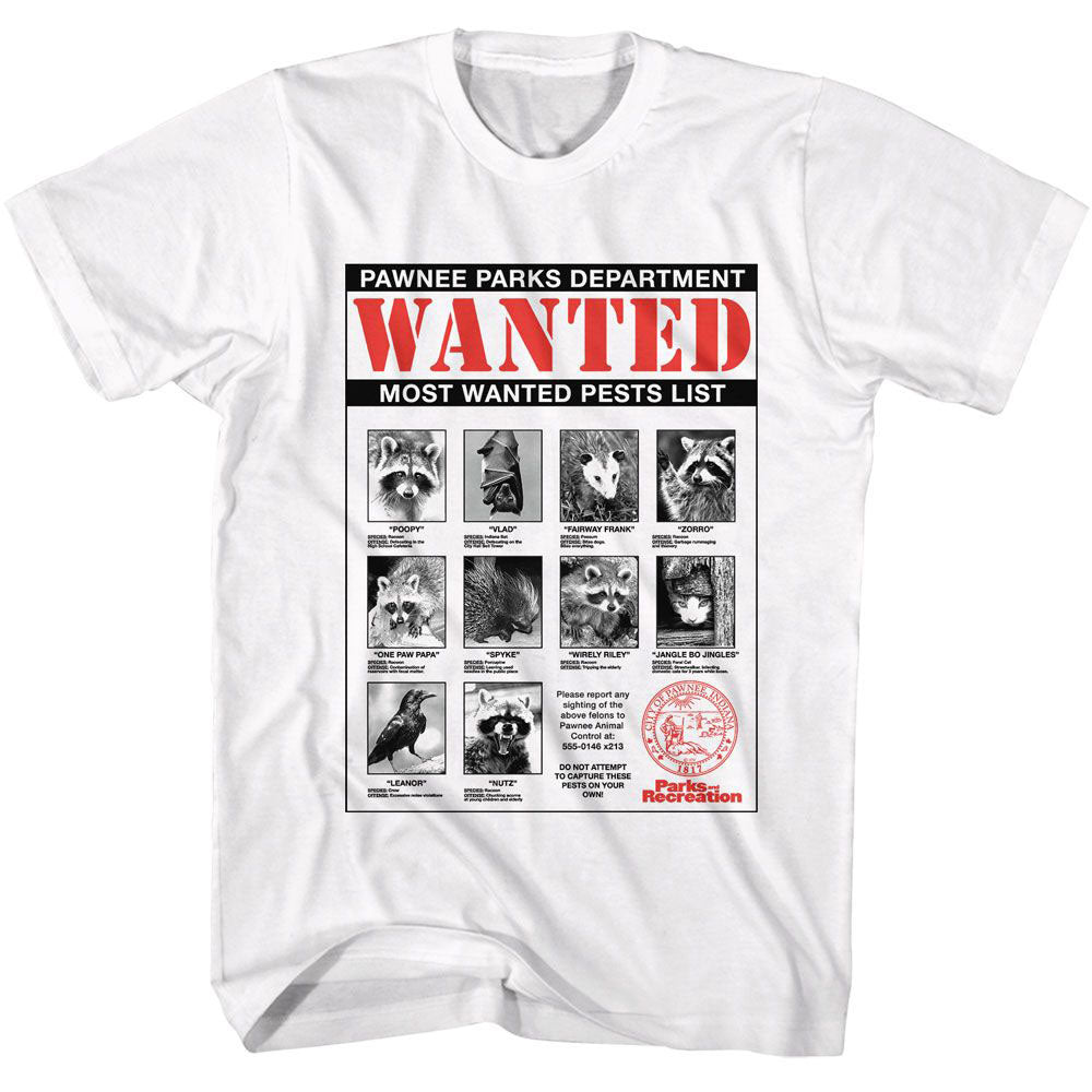 Parks And Recreation Wanted T-shirt Front