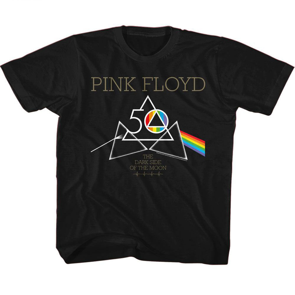 Pink Floyd 50th Triangles Kids Childrens T-shirt Front