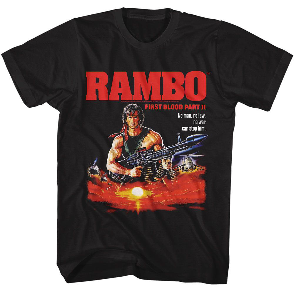 Rambo No Man No Law T-shirt Front