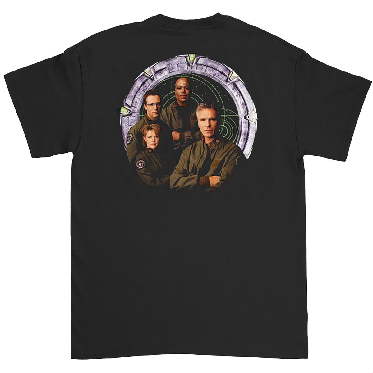 Stargate Cast And Gate Front And Back T-shirt Back