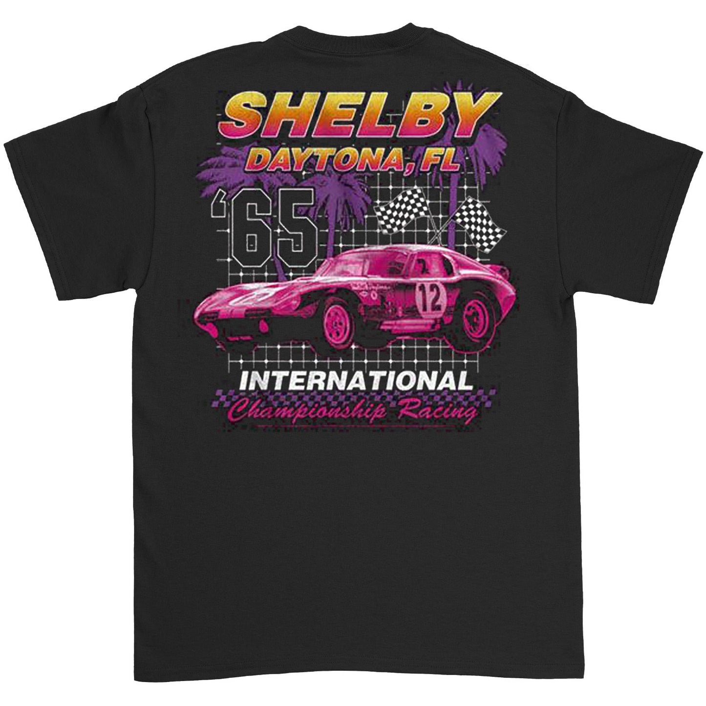 Carroll Shelby Shelby International Champ Front And Back T-shirt Back