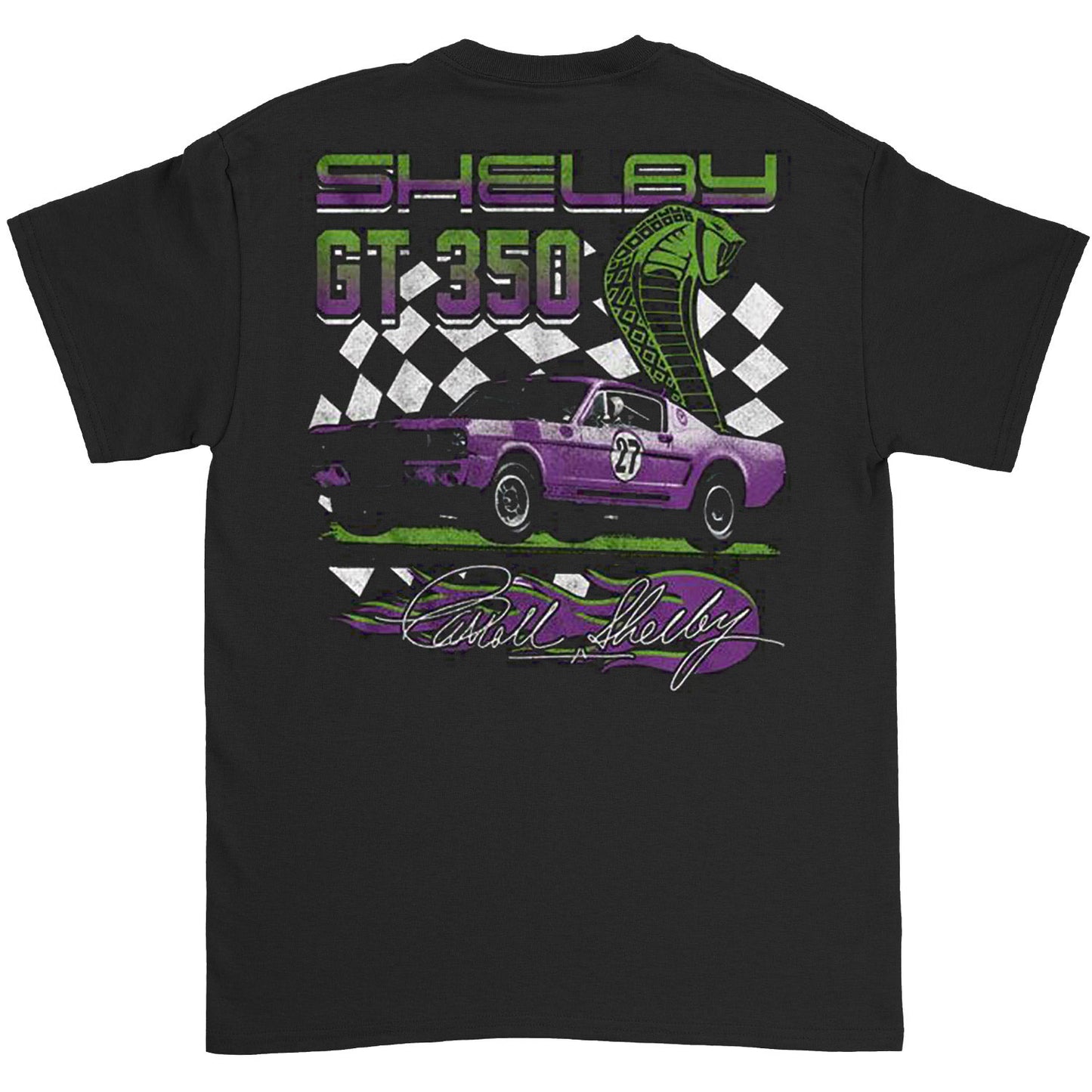 Carroll Shelby Gt 350 Racing Front Back T-shirt Back