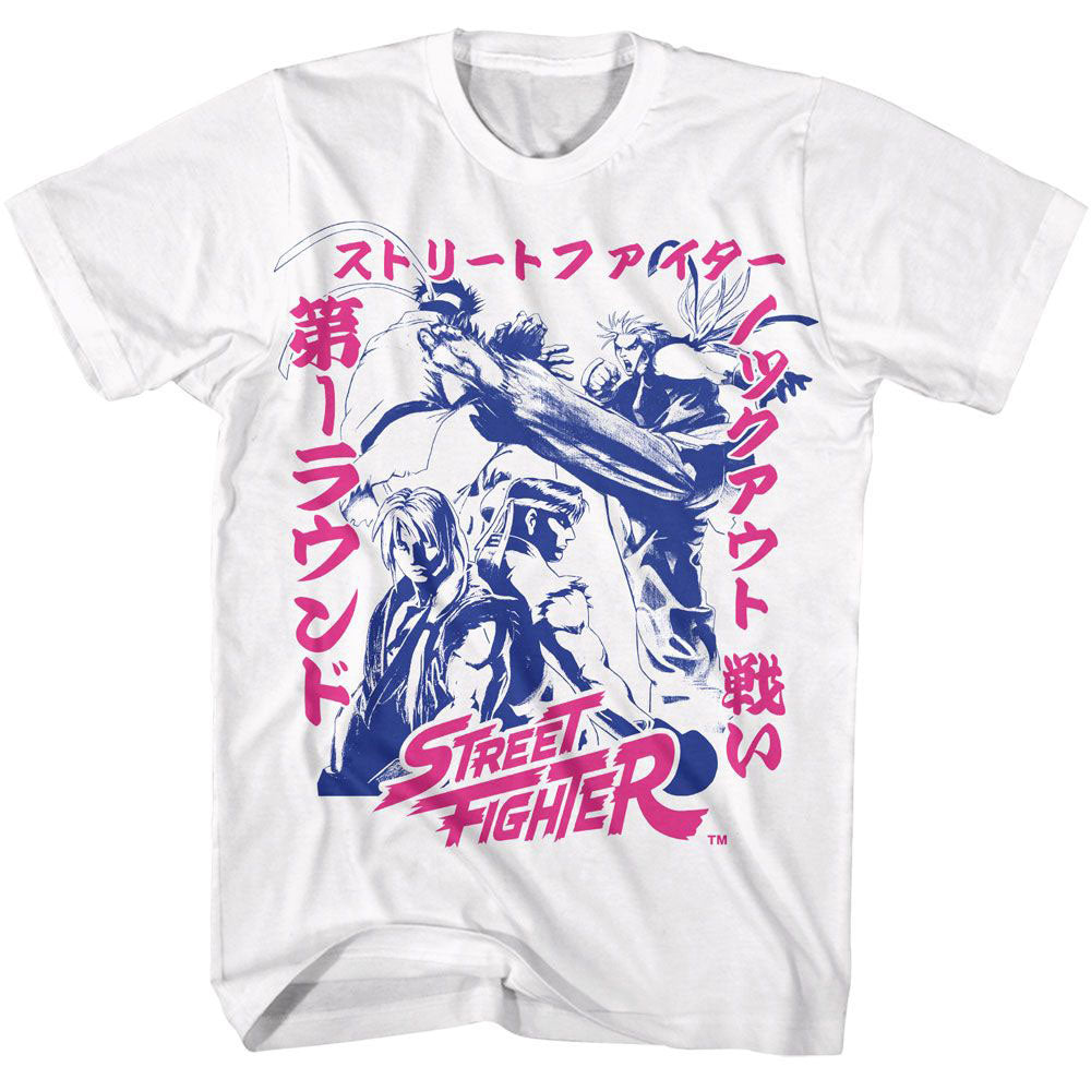 Street Fighter Two Tone Japanese Graphics T-shirt Front